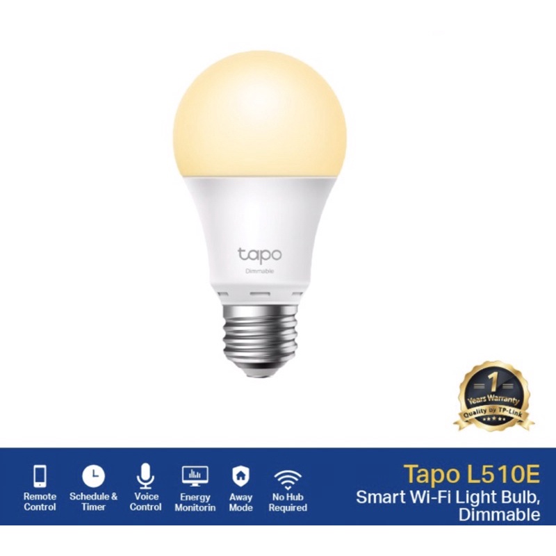 tp-link-รุ่น-tapo-l510e-new-smart-wi-fi-light-bulb-dimmable-ปรับความสว่างตามต้องการด้วยปลายนิ้วของคุณ