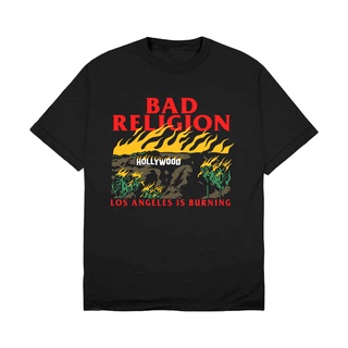 เสื้อยืดผ้าฝ้ายเสื้อยืด ลาย Rockerstar Bad Religion สีดําL XL  XXL 3XL