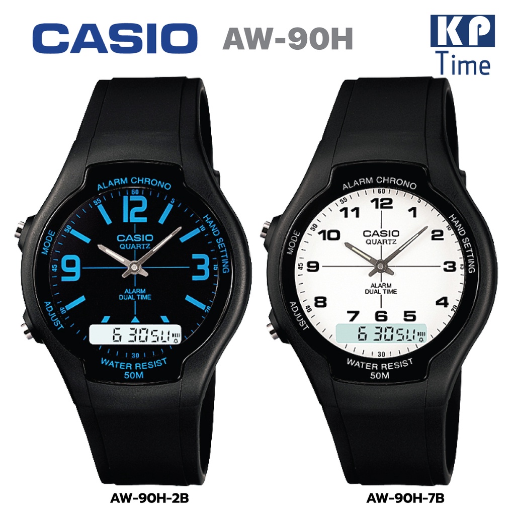 Casio นาฬิกาข้อมือผู้ชาย/ผู้หญิง สายเรซิน รุ่น AW-90H ของแท้ประกันศูนย์ ...