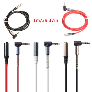 3 . 5 มม. Jack 90 Degree Right Angle Male To Female อุปกรณ์สายเคเบิ้ลเสียงสเตอริโอ Aux Cord 1ม.