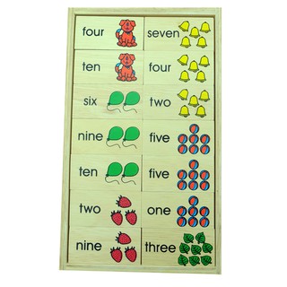 1130โดมิโนคำอ่าน One-Ten , ของเล่นไม้, ของเล่นเสริมพัฒนาการ, ของเล่นเด็กอนุบาล, สื่อการสอนเด็กอนุบาล
