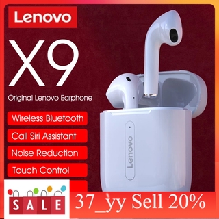 37_yy Lenovo X9 ชุดหูฟังบลูทู ธ ไร้สาย แบบพกพาในหูกีฬากลางแจ้งเหงื่อและฝน TWS Bluetooth 5.0 สมอลทอร์ค หูฟังมือถือ