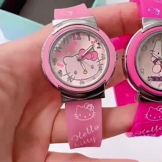 นาฬิกาลายคิตตี้-แฟชั่นสีน่ารัก-เป็นที่นิยมของเด็กหญิง-มีให้เลือกหลายสี