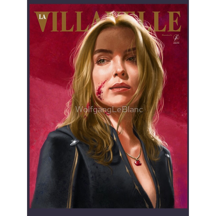 2022-villanelle-painted-portrait-essential-t-shirt-เสื้อยืดพิมพ์ลาย-ดผ้าเด้ง-คอกลม-cotton-แฟชั่น-discount-unisex