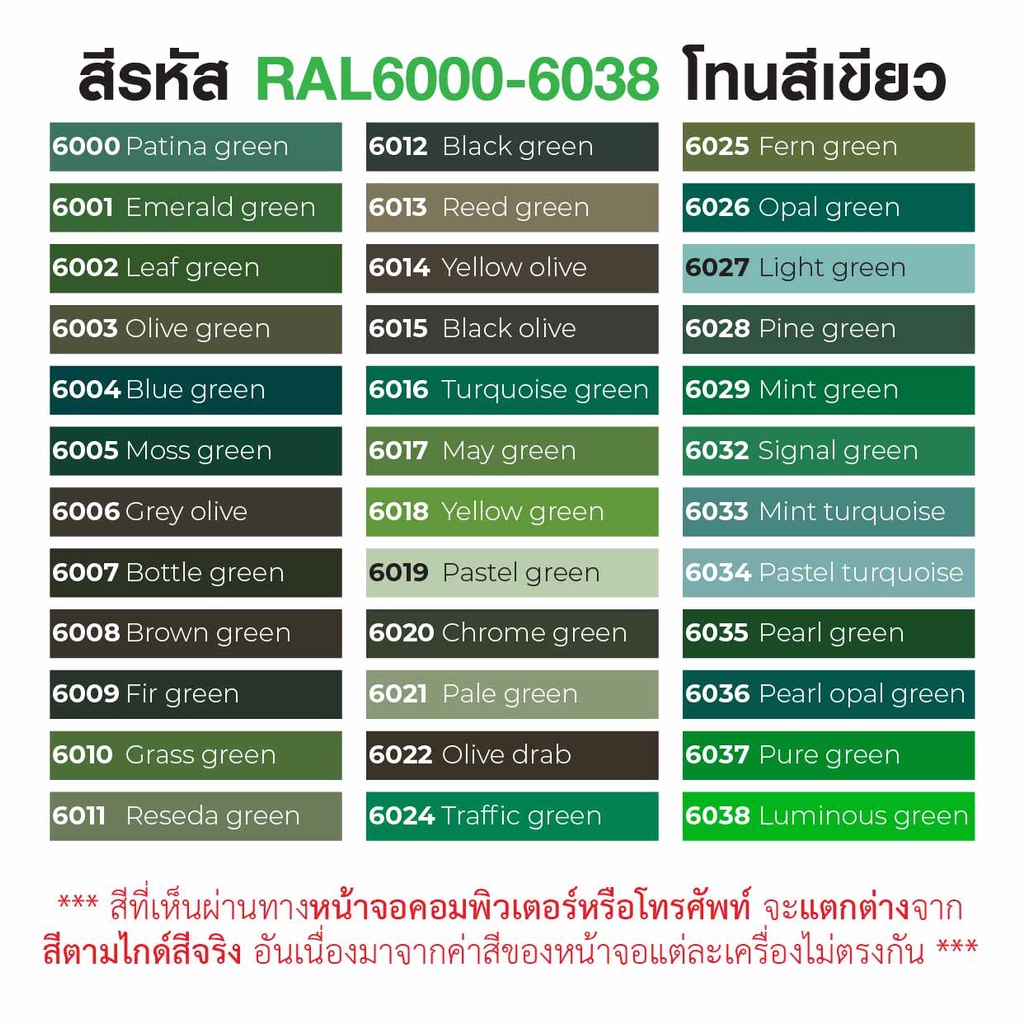สี-ral6010-ral-6010-grass-green-ราคาต่อลิตร