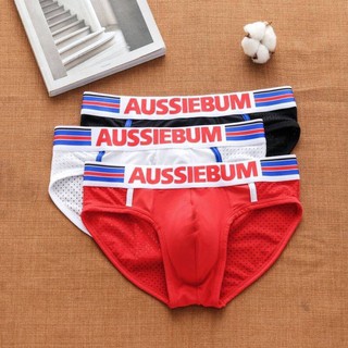 🔥พร้อมส่ง🔥กางเกงในชาย AUSSIEBUM ทรงbriefs ผ้าตาข่าย