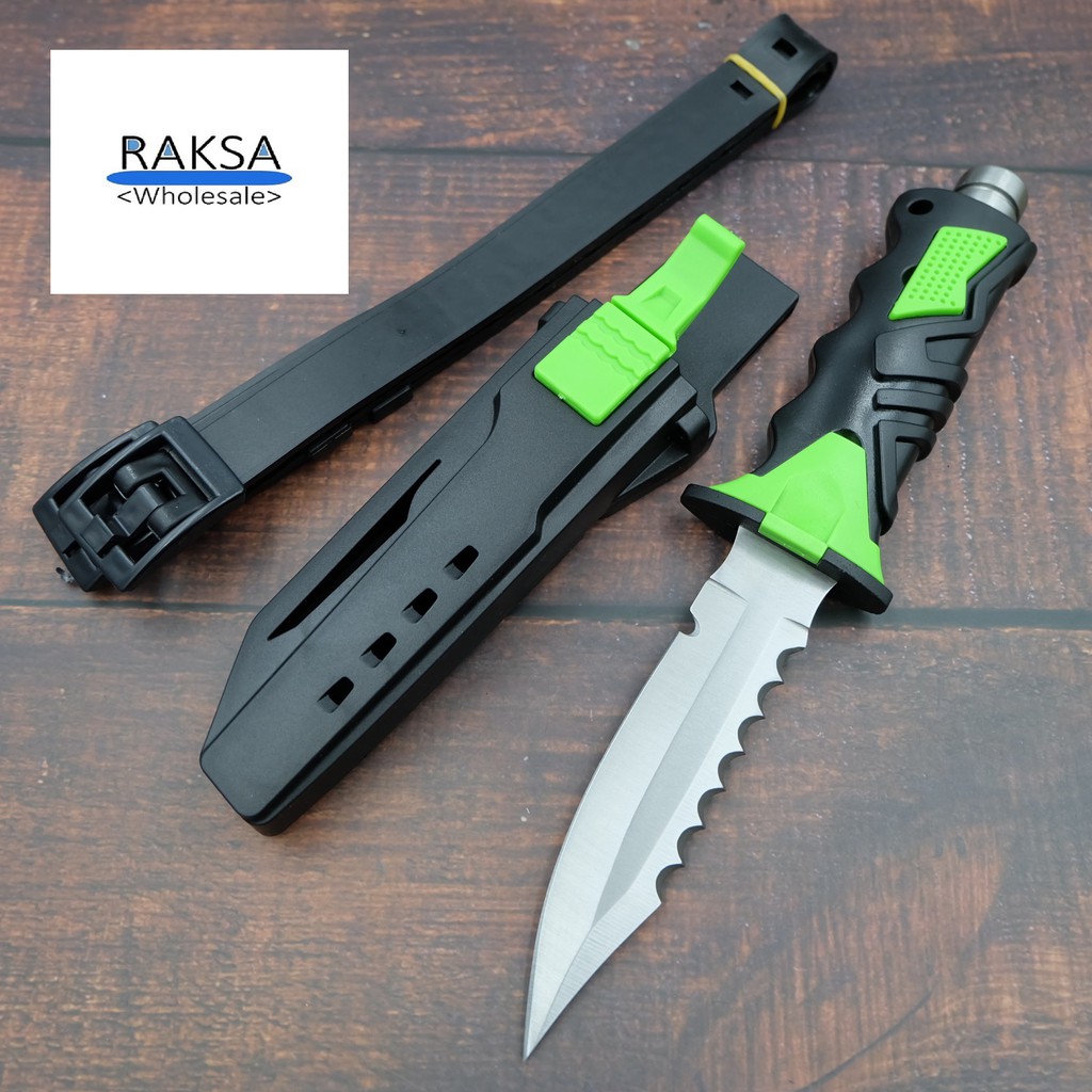 RAKSA Wholesale DK01-GREEN and BLUE มีดดำน้ำ มีดเดินป่า มีดใบตาย 420J2 ...
