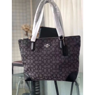 COACH ZIP TOP TOTE IN SIGNATURE CANVAS