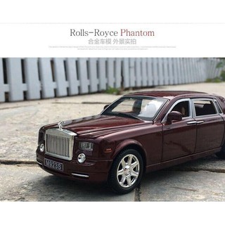 โมเดลรถยนต์ ROLLS ROYCE CAR MODEL  ทำจากเหล็ก สัดส่วน 1:24 ประตู ฝากระโปรง เปิดปิดได้เหมือนจริง แดงเลือดหมู