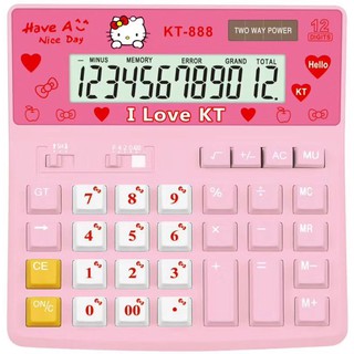 เครื่องคิดเลข ขนาดใหญ่ ลายคิตตี้ Hello Kitty ใช้พลังงานแสงอาทิตย์ KT-888