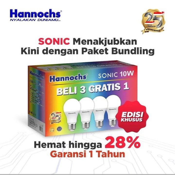 หลอดไฟ LED Hannochs SONIC 6 10 13W - แพ็กเกจซื้อ 3 แถม 1 | Shopee Thailand