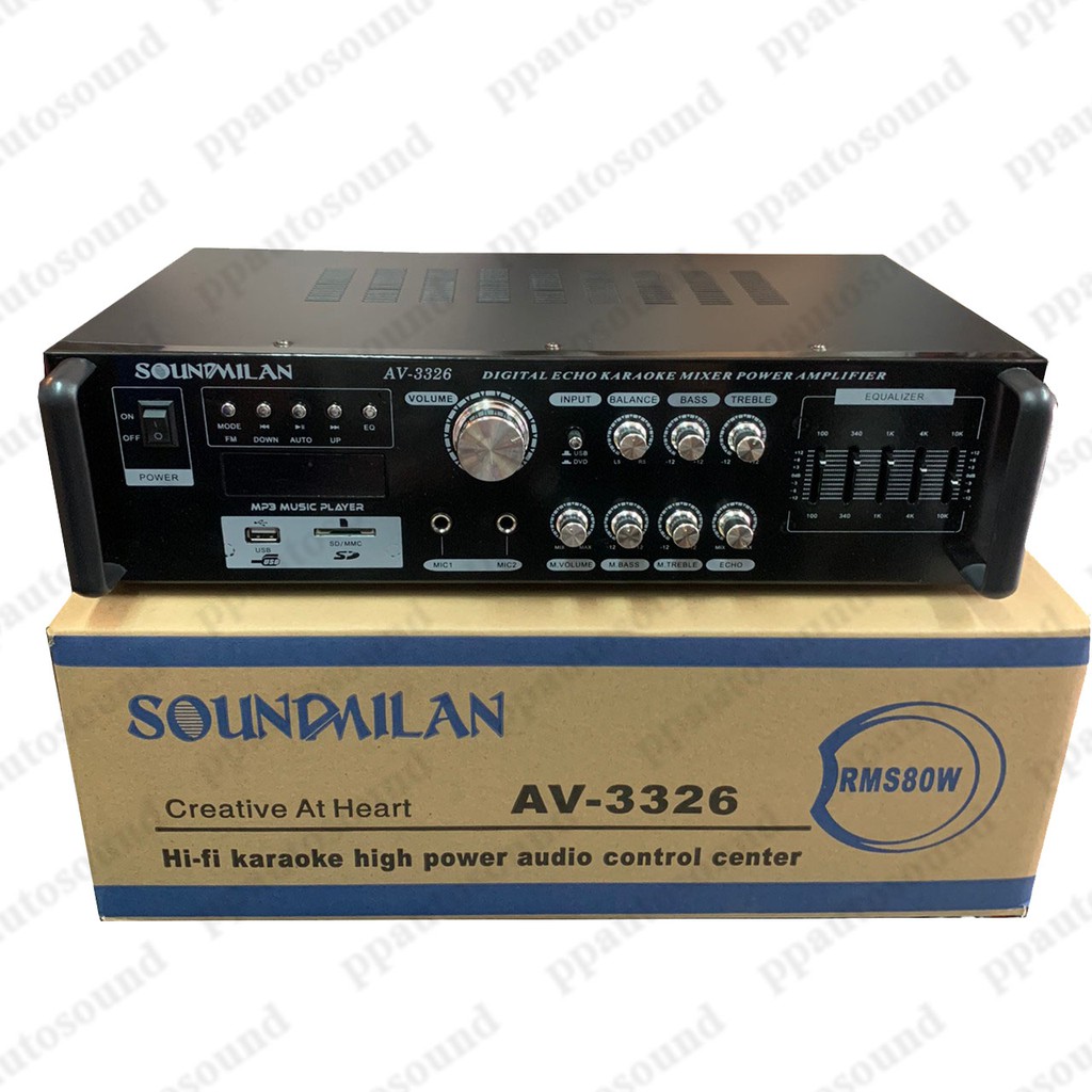 best-aduio-soundmilan-แอมป์ขยายเสียง-รุ่น-av-3326-เครื่องขยายเสียง-amplifier-bluetooth-mp3-usb-80w-rms