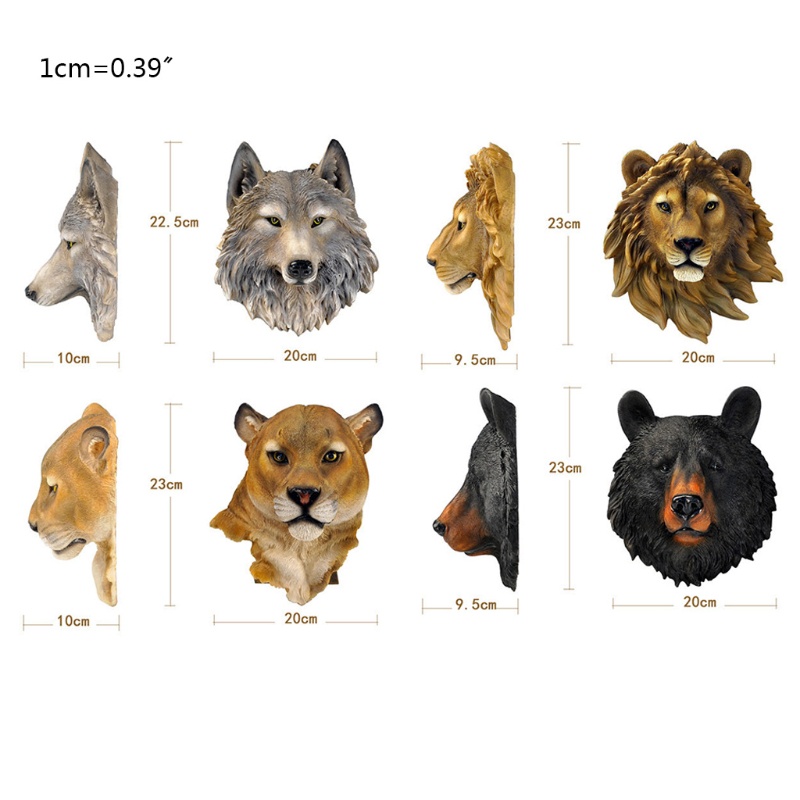 ภาพหน้าปกสินค้าBst ประติมากรรมเรซิ่นรูปหัวสัตว์หมาป่าเสือสิงโต 3D สําหรับแขวนตกแต่งผนัง จากร้าน bagstore.th บน Shopee