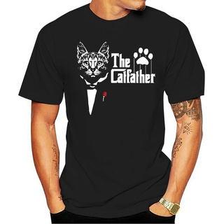 เสื้อยืดผ้าฝ้ายพิมพ์ลายขายดี เสื้อยืดแขนสั้น ทรงหลวม พิมพ์ลาย The Catfather Cats Dad Lover แฟชั่นฤดูร้อน สําหรับผู้ชาย