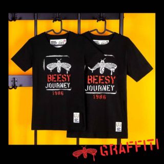 Beesy เสื้อยืดชาย/หญิง รุ่น Graffiti สีดำ (ราคาต่อตัว)