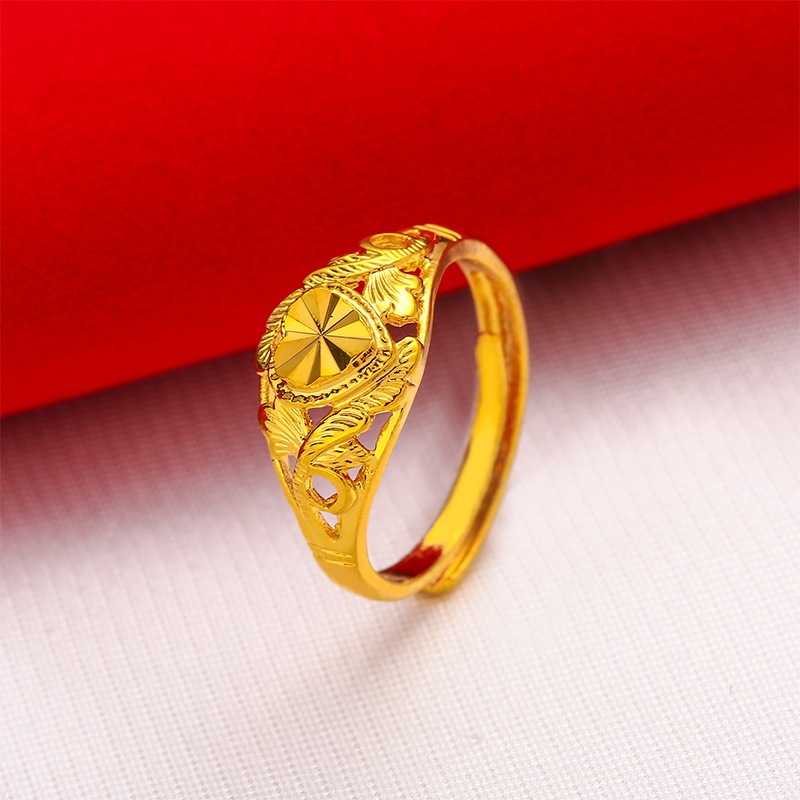 ภาพสินค้าแหวนชุบทอง 24K ชุบทอง รูปดอกกุหลาบ สามารถปรับได้ แฟชั่นเรียบง่าย สําหรับผู้หญิง จากร้าน youyushipin1.th บน Shopee ภาพที่ 3