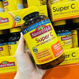 สินค้า Nature Made Super C Exp.02/25 VitaminD + zinc Complex 200 Tablets