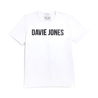 [GWP not for sale] DAVIE JONES เสื้อยืดพิมพ์ลายโลโก้ สีขาว Logo Print T-Shirt in white LG0031WH
