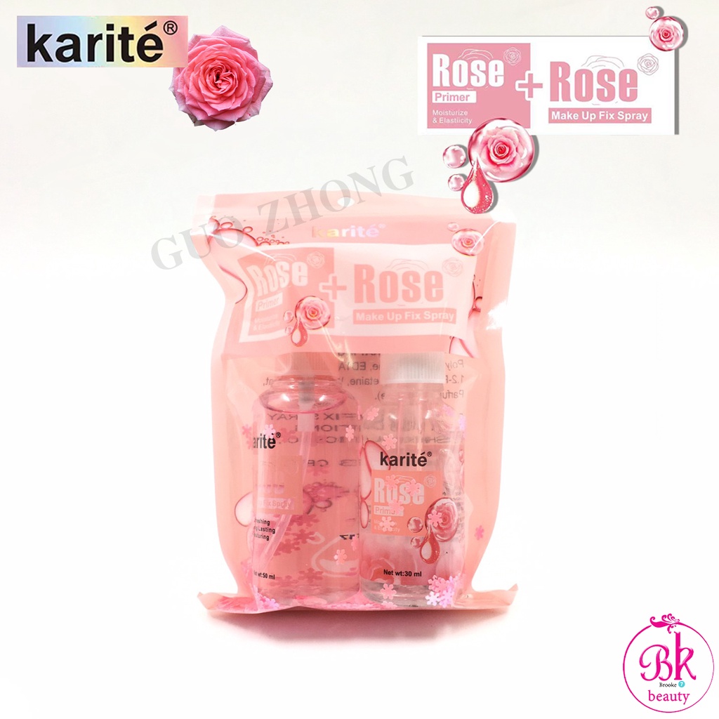 karite-rose-primer-fix-spray-โรส-ไพรเมอร์-พร้อม-สเปรย์ล็อคเครื่องสําอาง-เซ็ทโรสไพรเมอร์และสเปรย์-ให้ความชุ่มชื้นยาวนาน