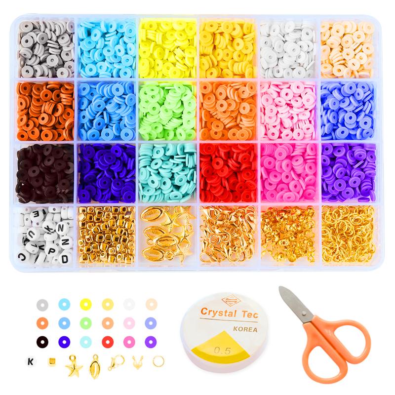 Colorful Clay Beads Kits For DIY Gift, Disk Beads For Jewelry Making
