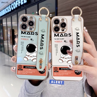 Compatible With iphone 13 12 Pro MAX Mini เคสไอโฟน เข้ากันได้ สำหรับ Case Space Airman Wrist Strap TPU เคส เคสโทรศัพท์ เคสมือถือ