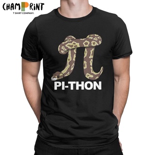 เสื้อสีขาว - แฟชั่นใหม่วินเทจ Pi วันงูหลามงูเสื้อยืดผู้ชายปกกลมผ้าฝ้ายบริสุทธิ์ขนาด XS-3XL