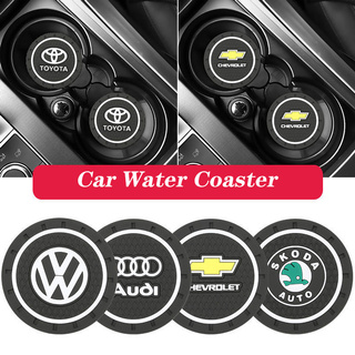 สินค้า 2 ชิ้น ที่รองแก้วรถ ที่รองยางนุ่ม แผ่นกันลื่น  2Pcs Rubber Car Anti Slip Mat Water Cup Bottle Holder Pads For All Cars Styling Accessories