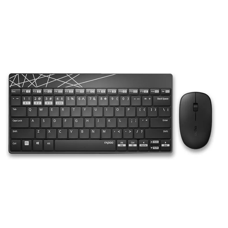 rapoo-8000m-keyboard-mouse-combo-multi-mode-silent-wireless-bluetooth-สีดำ-ขาว-แป้นภาษาไทย-อังกฤษ-ของแท้-ประกันศูนย์-2ปี