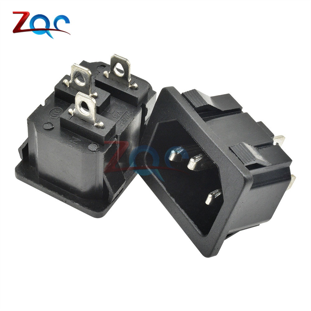 250VAC 10A AC Power Socket C14 Inlet Power Socket Connector Plug ปลั๊ก ...