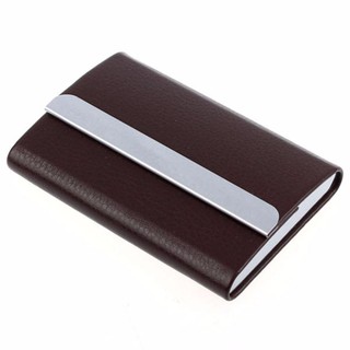 Fin 1 กระเป๋าใส่นามบัตร กล่องใส่นามบัตร สเตนเลสสตีล Stainless Steel Name Business ID Card Box 1945 สีน้ำตาล