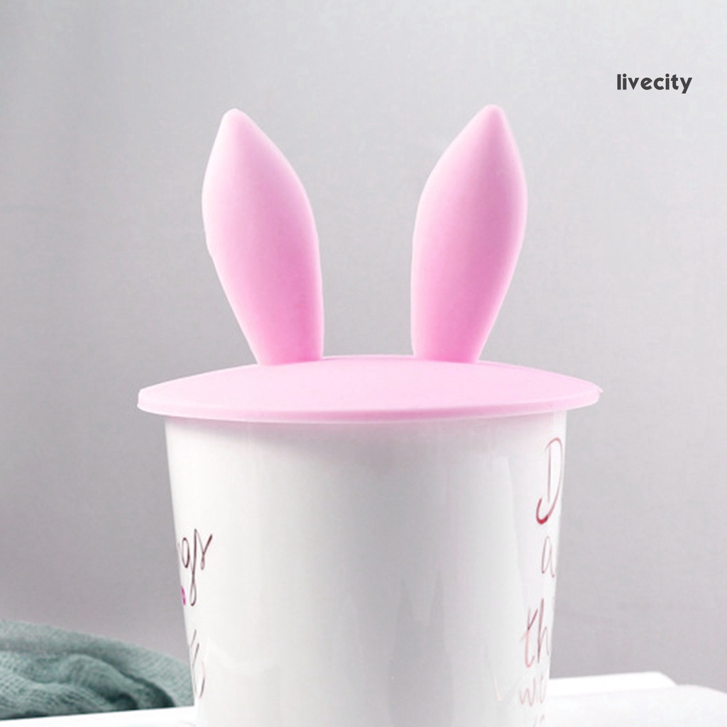 livecity-ฝาปิดแก้วเครื่องดื่ม-รูปหูกระต่ายน่ารัก-สีสดใส
