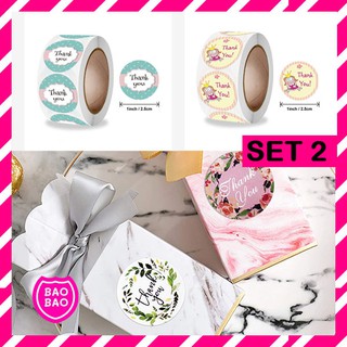 BAOBAOBABYSHOP SET2 สติ๊กเกอร์ขอบคุณ สติ๊กเกอร์ติดกล่อง สติ๊กเกอร์สำเร็จรูป สติ๊กเกอร์ติดสินค้า Thank you Sticker