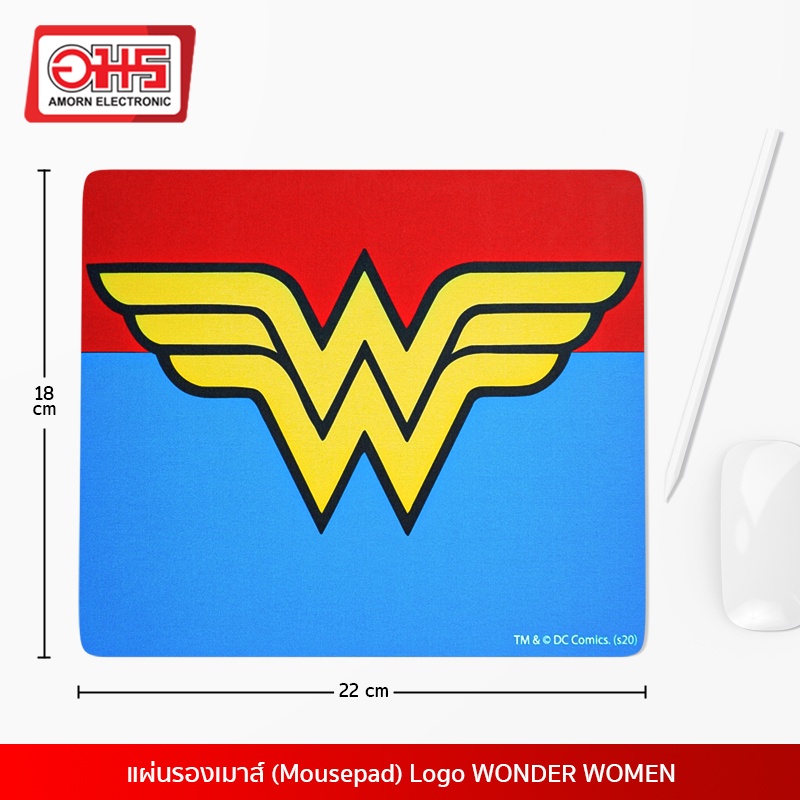 แผ่นรองเมาส์-mousepad-logo-wonder-women-ลายลิขสิทธิ์แท้-อมรออนไลน์-amornonline