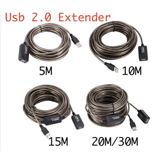 5/10/15/20M/30M USB 2.0ชายหญิง Active Repeater การ์ดเครือข่ายไร้สาย extender สายไฟสาย USB อะแดปเตอร์