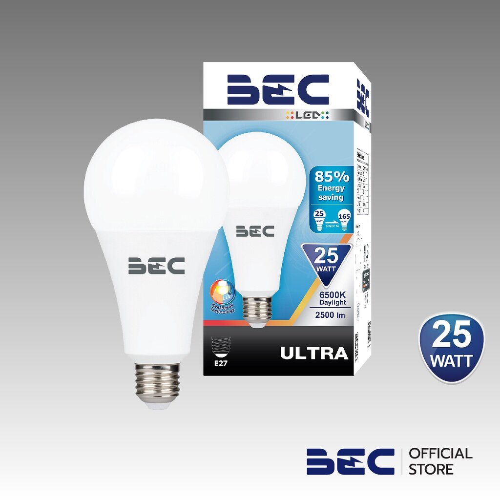 bec-ultra-25w-หลอดไฟ-led-ขั้ว-e27-แสงวอร์มไวท์-เดย์ไลท์-แพ็ค2หลอด