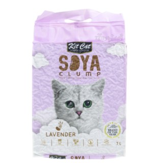 Kit Cat Soya Clump ทรายแมวเต้าหู้ กลิ่น ลาเวนเดอร์ ธรรมชาติ 100% เก็บกลิ่นไว ไร้ฝุ่น ทิ้งชักโครกได้ (7L.)