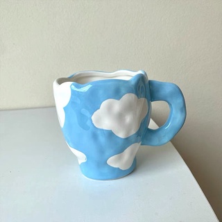 💗 Mug cup ผิดปกติ ดอกไม้ เมฆ แก้วมัค ถ้วยกาแฟ