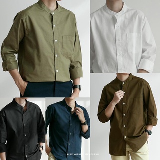 🔥️ทักแชทรับโค้ดลดเพิ่ม  เชิ้ตผู้ชายคอจีน Mandarin Collar Shirt 2 (56-02)