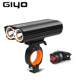 สินค้า GIYO ไฟหน้าจักรยานสว่างสูง T6 x 2 LED 2400Lm  Battery 18650 x 2 Aluminum alloy พร้อมไฟท้าย