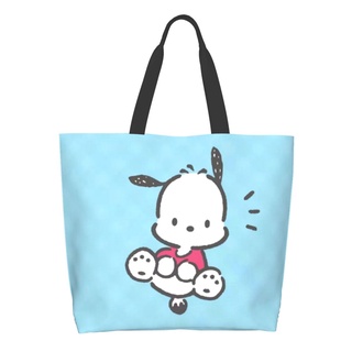 Sanrio Pochacco กระเป๋าสะพายไหล่ กระเป๋าช้อปปิ้ง โพลีเอสเตอร์ แบบพกพา