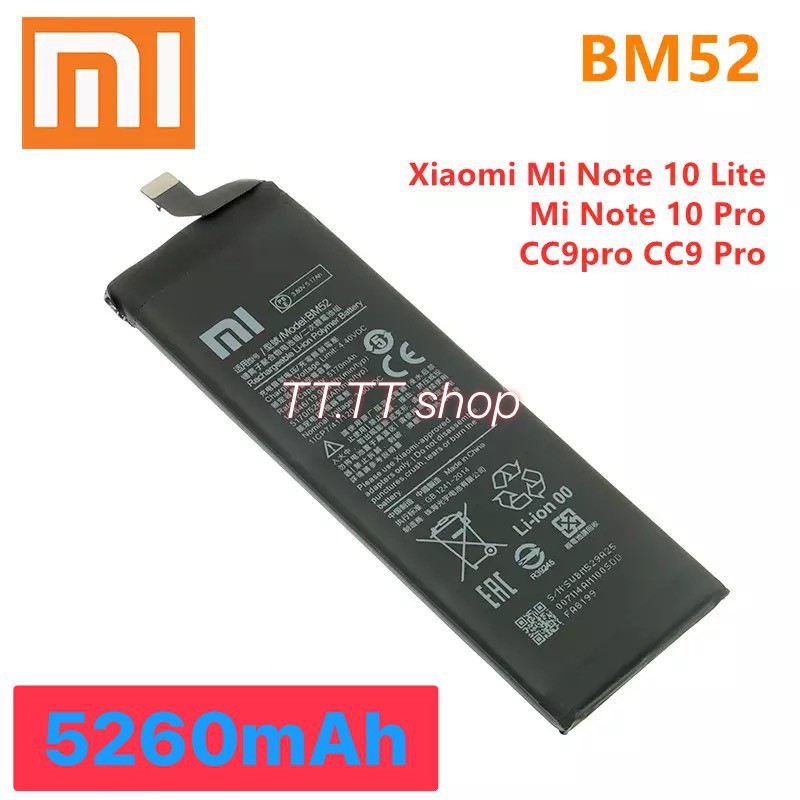 ภาพหน้าปกสินค้าแบตเตอรี่ แท้ Xiaomi Mi Note 10 Lite / Mi Note 10 Pro / CC9 Pro BM52 5260mAh ประกันนาน 3 เดือน