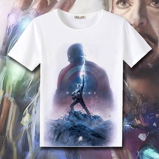 * เสื้อยืดเด็ก * Marvel Avengers 4 เสื้อผ้า t -shirts Iron Man Beauty Team Thor Q เวอร์ชั่นชายและหญิงหลวมสั้น -ชุดเสื้อผ