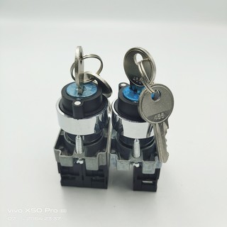 MODEL:EB2-10Y/2/EB2-20Y/3 KEY SWITCH 22MM. 2P/3P,สวิตซ์กุญแจ 2จังหวะและ3จังหวะ 22มิล. Ith: 10A AC15 240V 3A