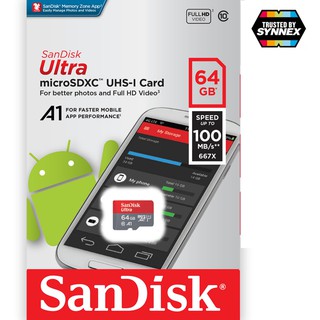 ราคา[แท้][ประกัน10ปี] Sandisk Ultra 64GB 32Gb A1 Class 10 MicroSDHC Micro SD Card
