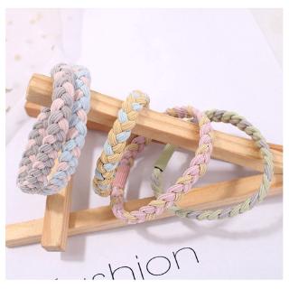 Handmade Braid Hair Rope / Candy Color Thicken Ponytail Holder Casual Bracelet / Elastic  Rubber Bands Hairband