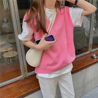 ภาพขนาดย่อของภาพหน้าปกสินค้าเสื้อกั๊กไหมพรม สีพื้น พร้อมส่ง vest จากร้าน taotao1023 บน Shopee ภาพที่ 5