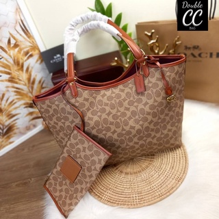 (แท้ 💯%‼ Factory) COACH DAY TOTE IN SIGNATURE CANVAS