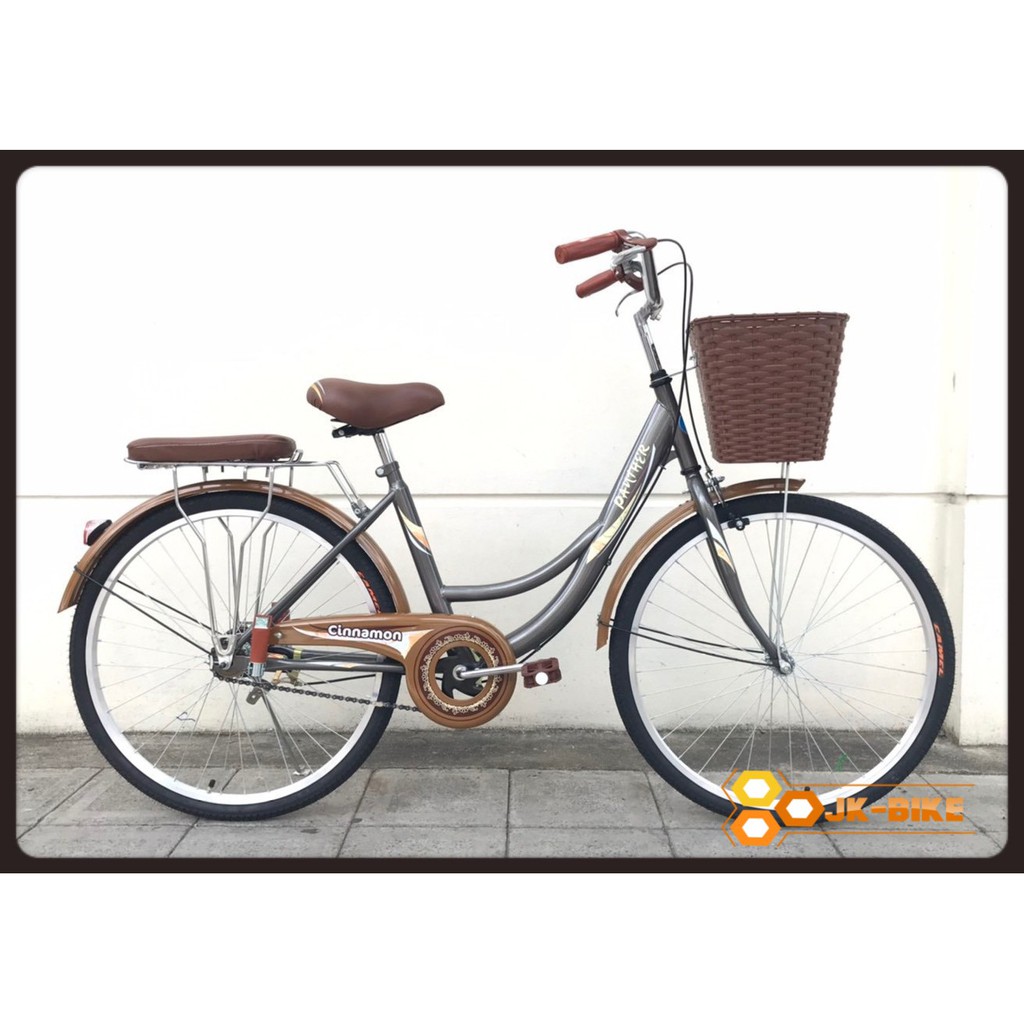 ภาพหน้าปกสินค้าจักรยานทรงแม่บ้านญี่ปุ่นวินเทจ Panther รุ่น Caramel Waffle /Cinnamon วงล้อ 24 นิ้ว จากร้าน jkbike บน Shopee