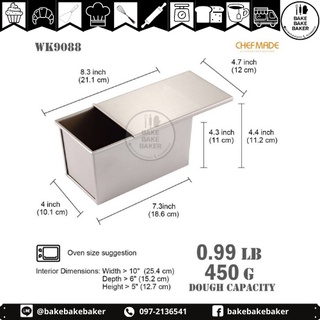 พิมพ์ CHEFMADE WK9088 พิมพ์ขนมปังเรียบ