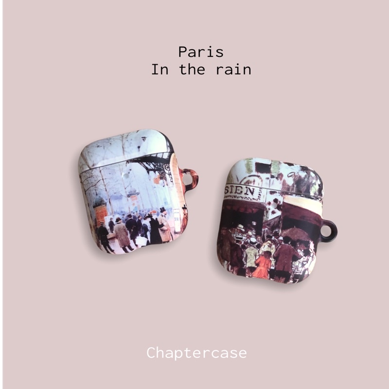 พร้อมส่ง-เคสแอร์พอตสกรีนลายรอบเคส-ลายอาร์ทคอลเลคชั่น-paris-in-the-rain